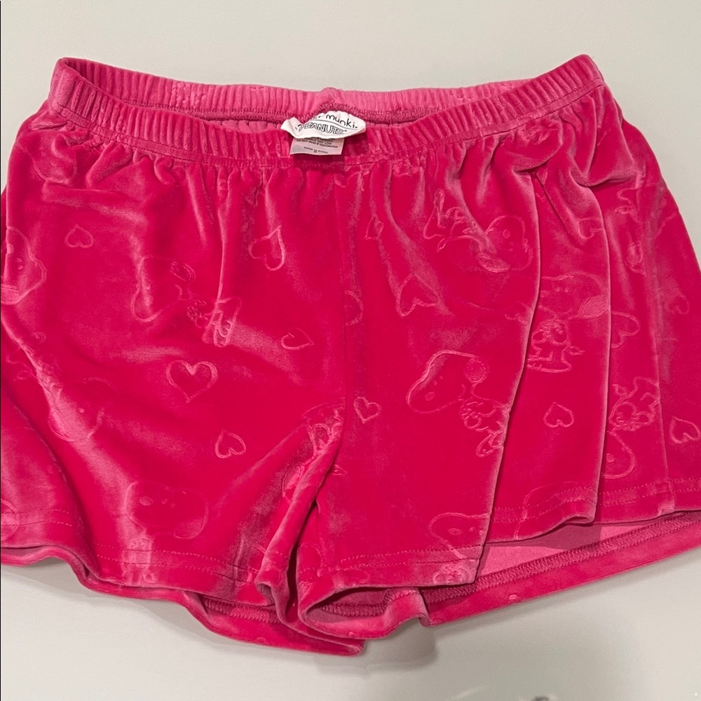 Peanuts Pink Velour Lounge Shorts